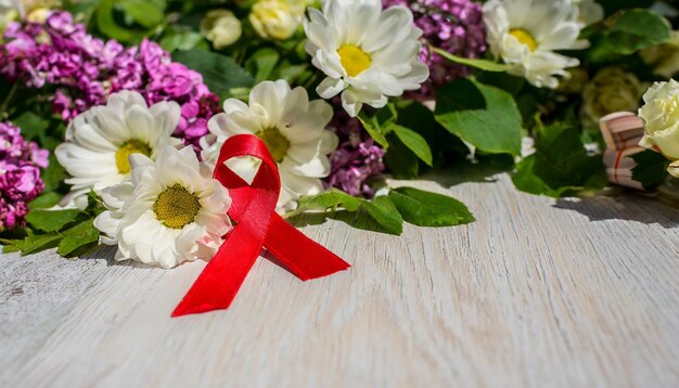 ribbons on FLOWERS background