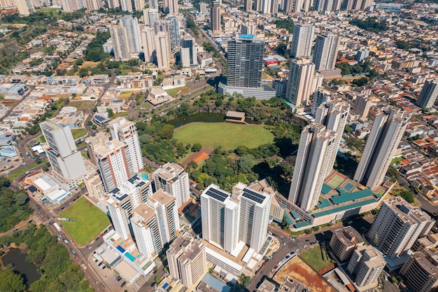 Ribeirao Preto Sao PauloBrazil Circa April 2023 Ribeirao Preto Botanical Garden Luis Carlos Raya Park aerial view