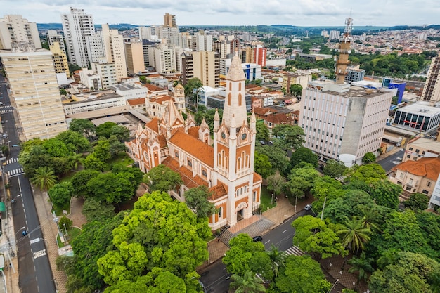 Ribeirao Preto Sao PauloBrazil Circa March 2022 Metropolitan Cathedral of Ribeirao Preto Sao Sebastiao located in downtown Ribeirao Preto state of Sao Paulo