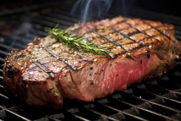 Ribeye steak closeup with visible grill marks