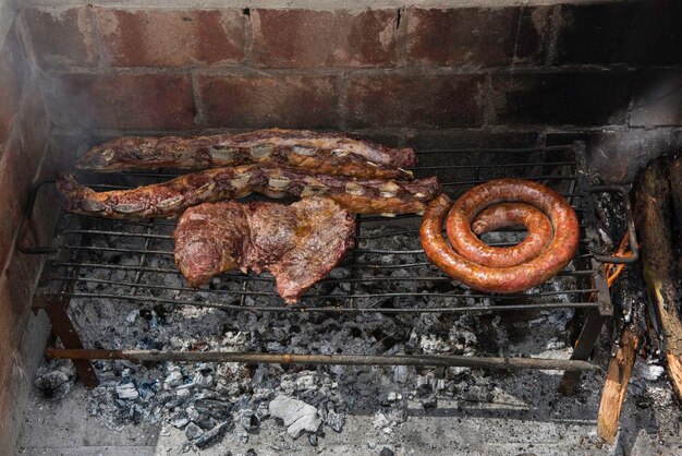 Ribs roast beef and chorizos