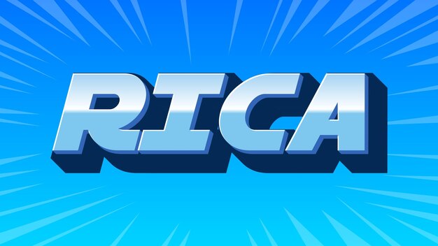 rica 3D Blue Text