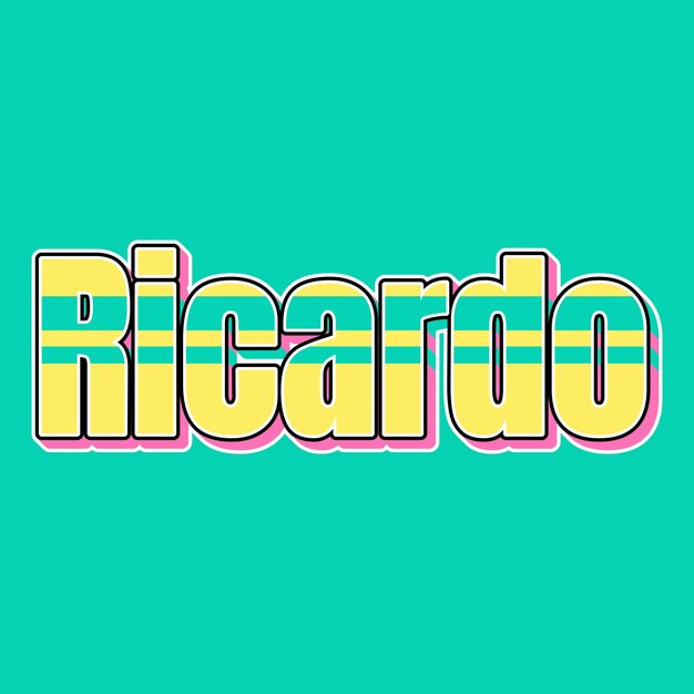 Photo ricardo typography vintage 90s 3d design yellow pink text background photo jpg