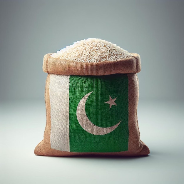 Photo rice bage stuck photo pakistan flag