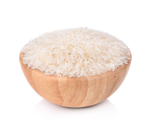 Rice boel wooden isolated on white