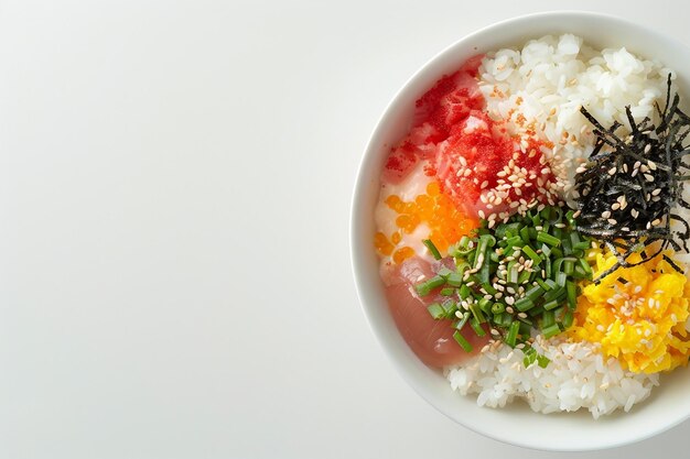 Photo rice bowl on white background