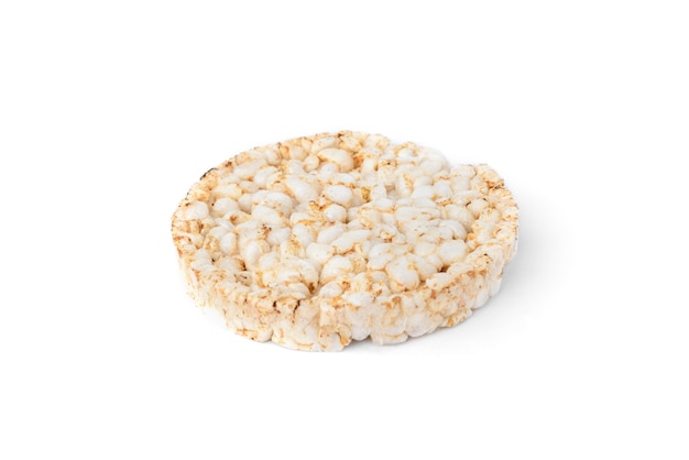 Rice crisp bread isolated on white background.