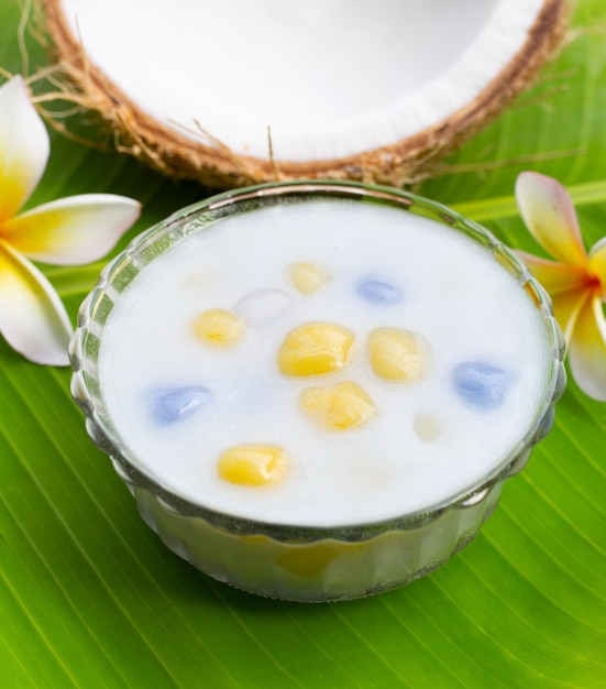 Rice dumplings in coconut milk