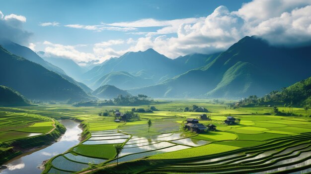 Rice fields AI generated Image