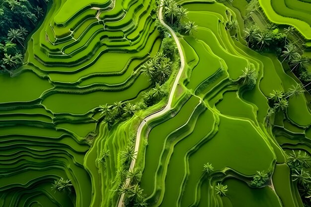 rice fields from the air