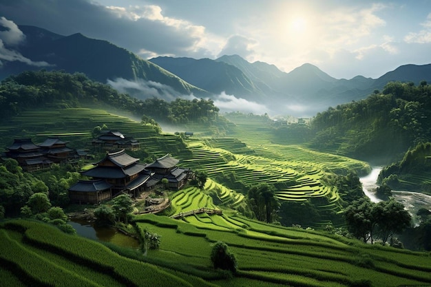 rice fields in the mountains