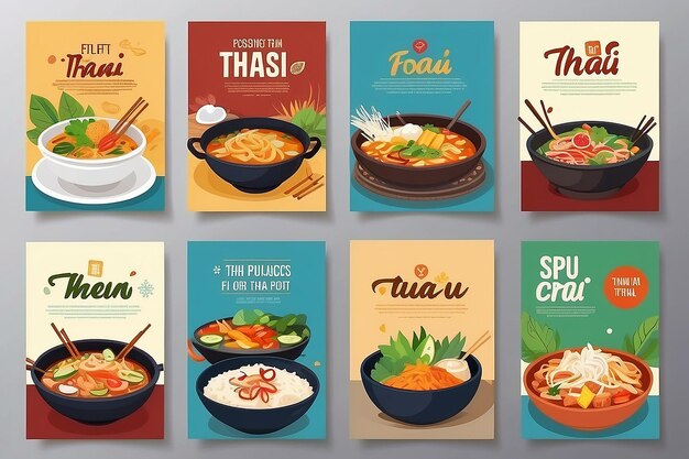 Rice food or thai food banner and poster template vector design