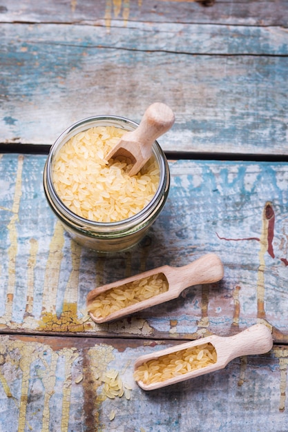 Rice in glass containeer