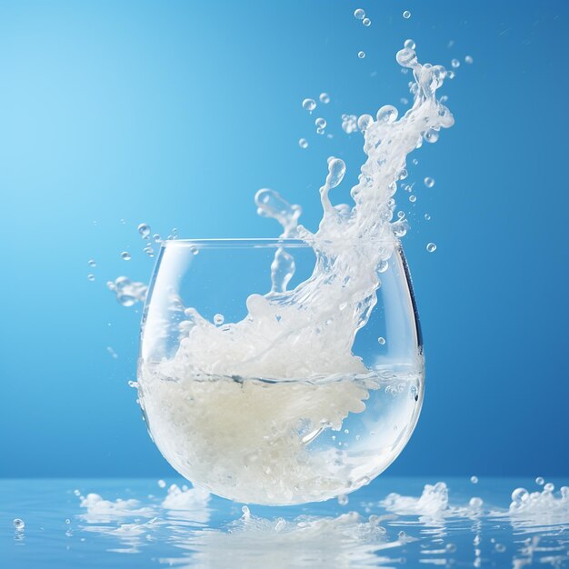 Rice in Glass with Flying Bubbles