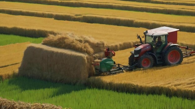 Rice harvesting by worker