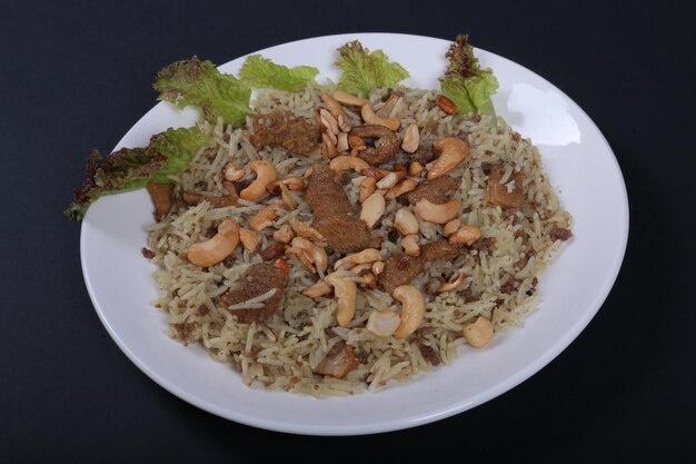 Rice meal with boiled beef Free Photo