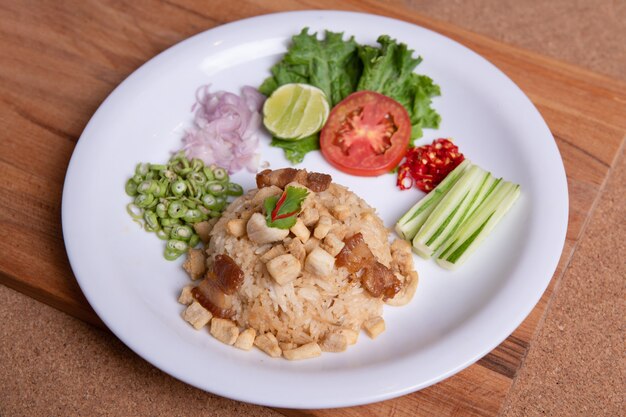 Rice Mixed with chicken and pork paste