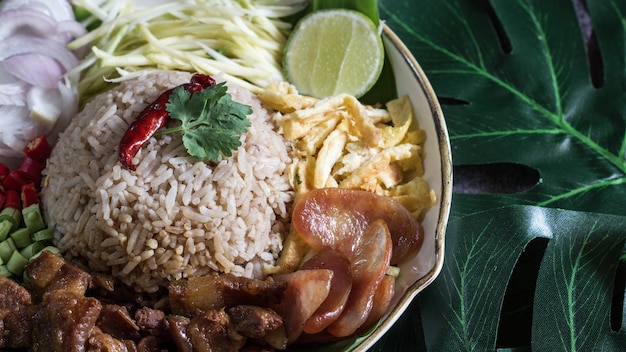 Rice Mixed with Shrimp paste  Thai traditional food