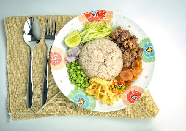 rice mixes the shrimp paste