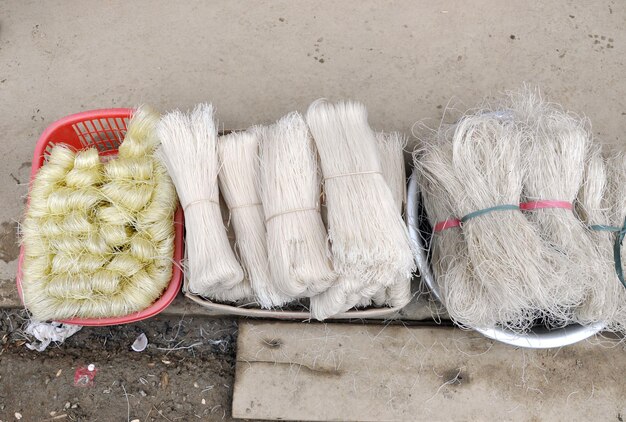 Rice noodle in a market