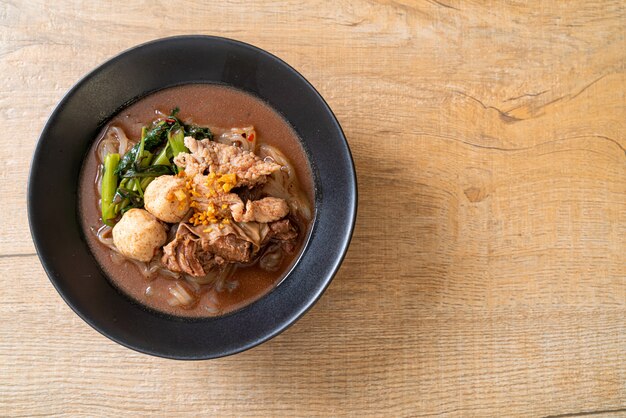 Photo rice noodle soup with stewed pork