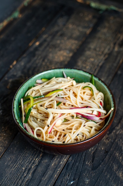 rice noodles Enoki mushrooms vegetable cellophane pasta Miso Ramen soup funchose pho seafood