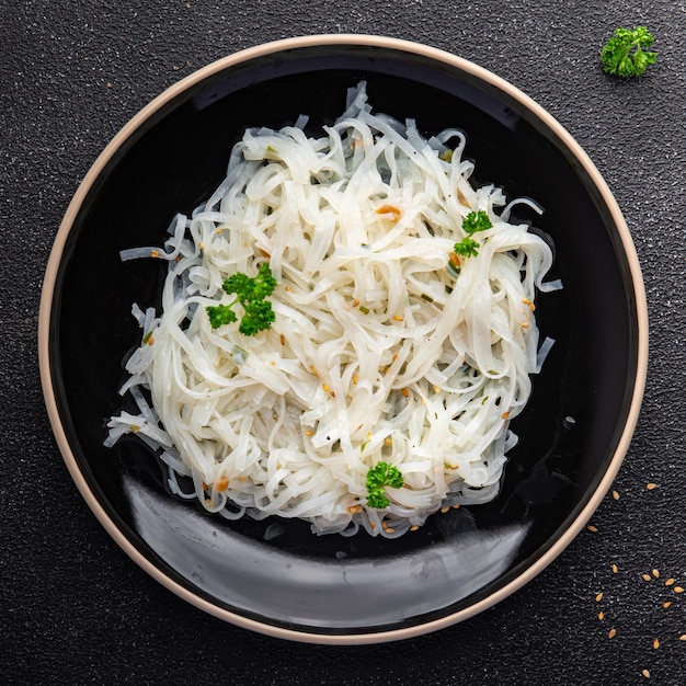 rice noodles meal food snack on the table copy space food background rustic top view