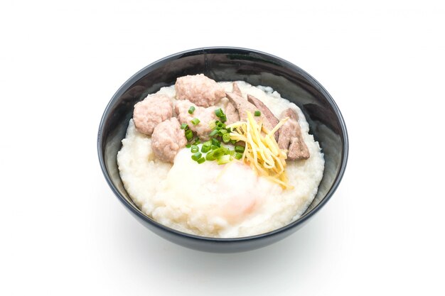  rice porridge with pork and egg