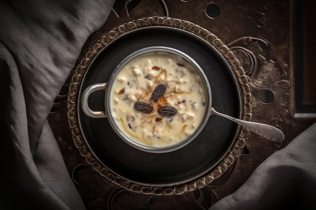 Rice Pudding Delicious Rice Dessert Creamy Porridge Dessert with Cinnamon Sweet Rice Pudding