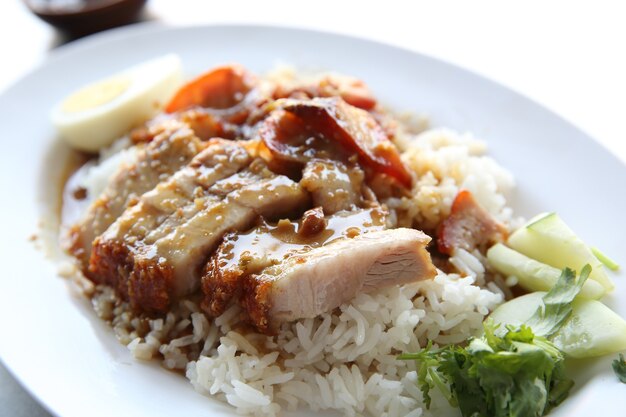 Rice roasted red pork