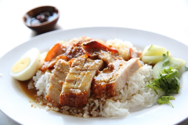 Rice roasted red pork