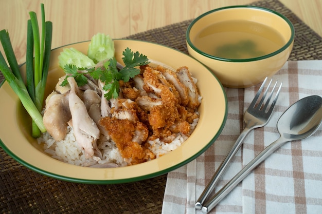 rice steamed with chicken soup