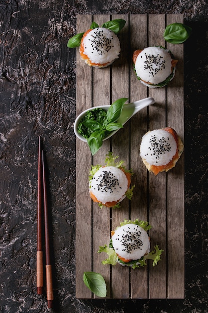 Rice sushi burgers