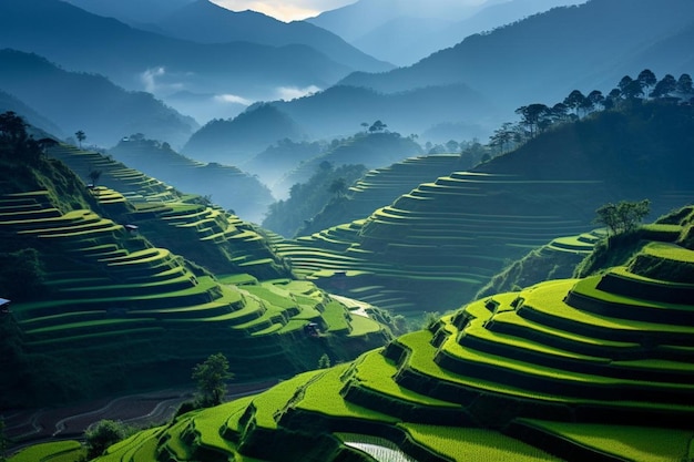 rice terraces in the mountains