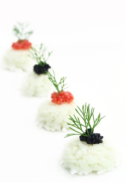 Rice with caviar and anise