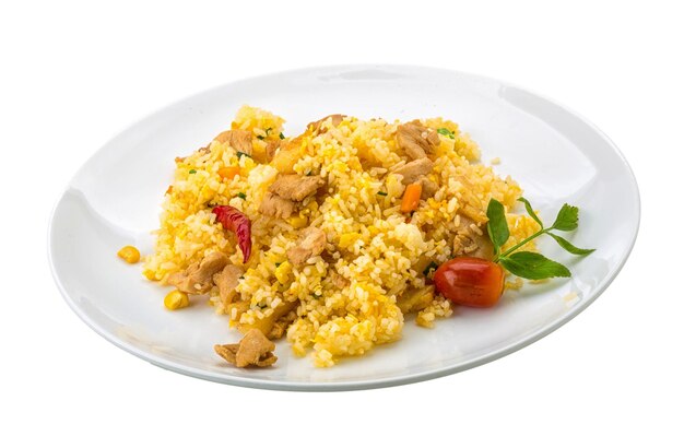 Rice with chicken and pineple