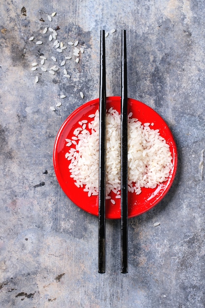 Rice with chopsticks