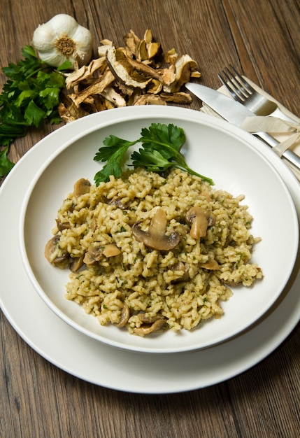 Rice with mushrooms