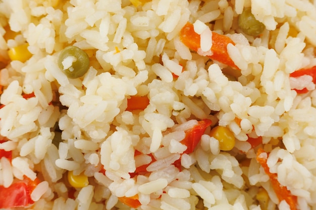 野菜とご飯のクローズ アップ 野菜とご飯