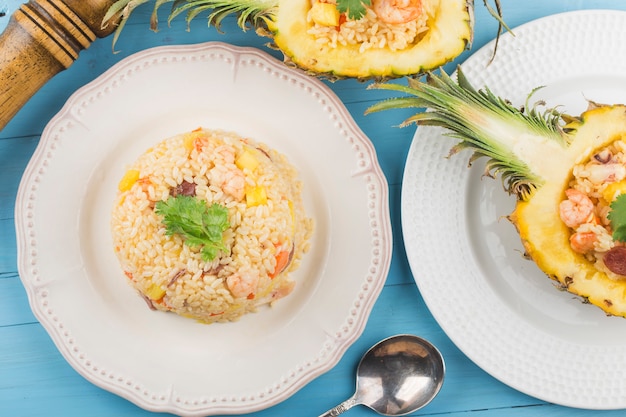 rice with vegetables on a plate