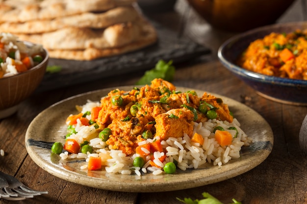 Rice with vegetables on a plate