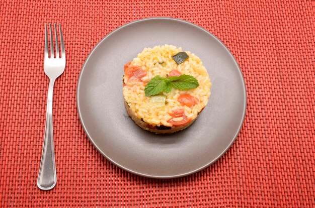 Rice with Vegetables. Top view