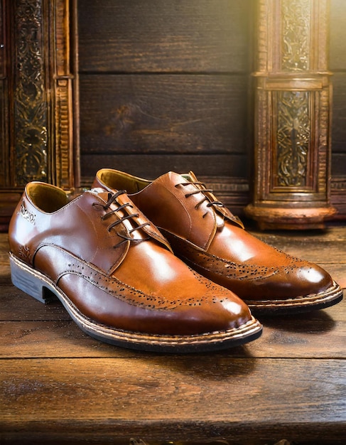 Rich Brown Leather Oxford Shoes