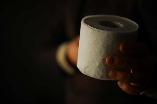 Rich Businessman paying in Toilet Paper copy space Toilet papers is the new currency