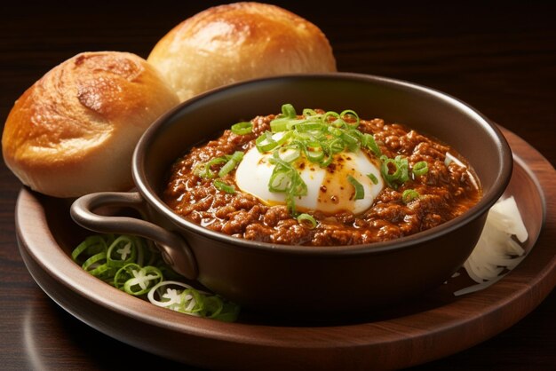 rich and buttery pav bhaji dish photo