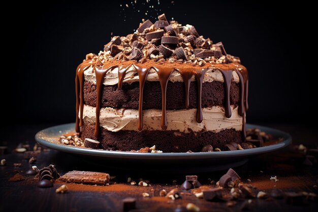 Rich Chocolate Cake with Chocolate Truffle Toppings