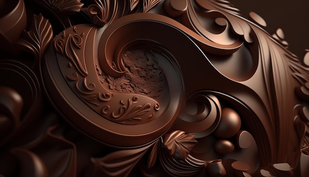 Rich Chocolate Textures AI Generative