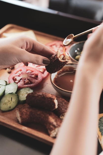 풍부하고 맛있는 아침 식사