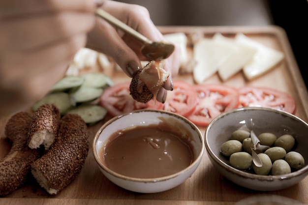 풍부하고 맛있는 아침 식사