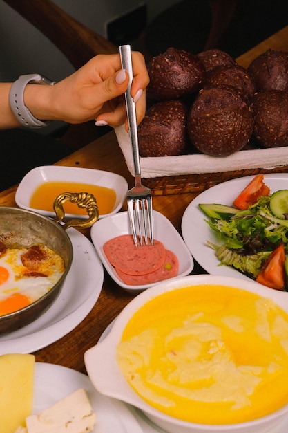 Rich and delicious Turkish breakfast